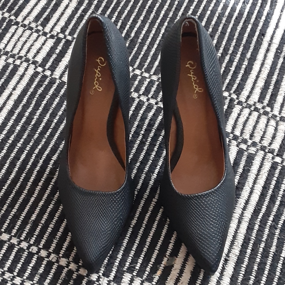Faux Snake skin black stilettos